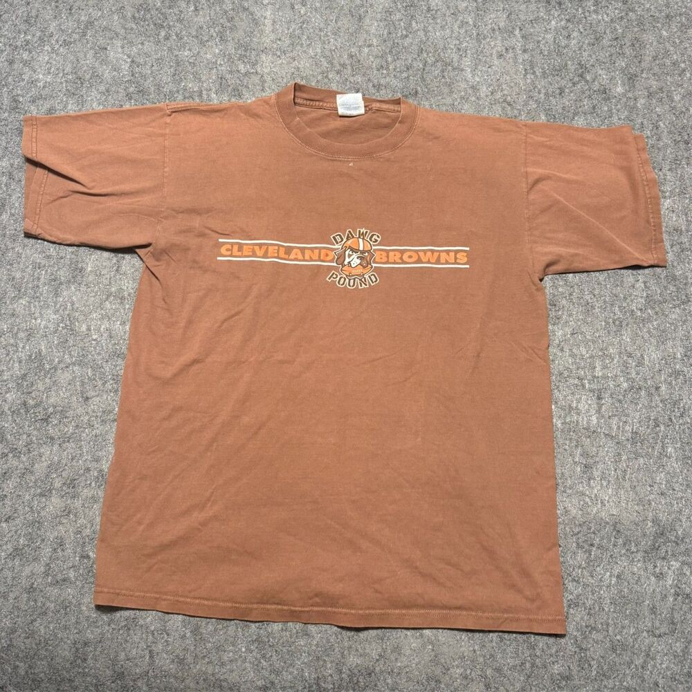 Vintage 90s Cleveland Browns Dawg Pound T Shirt Mens XL Santee Gold Heavy Cotton